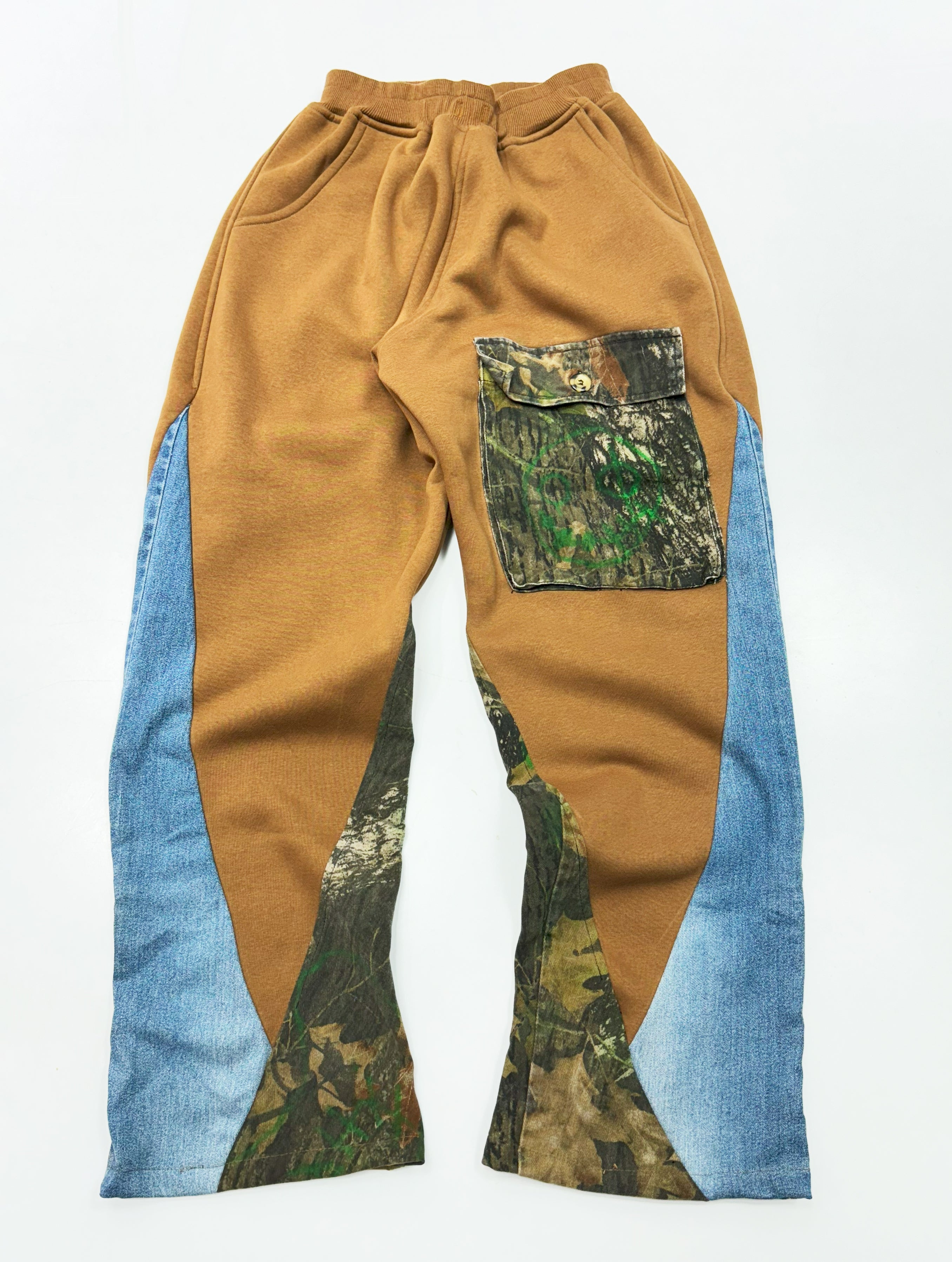 Brown Fleece Denim Jogger
