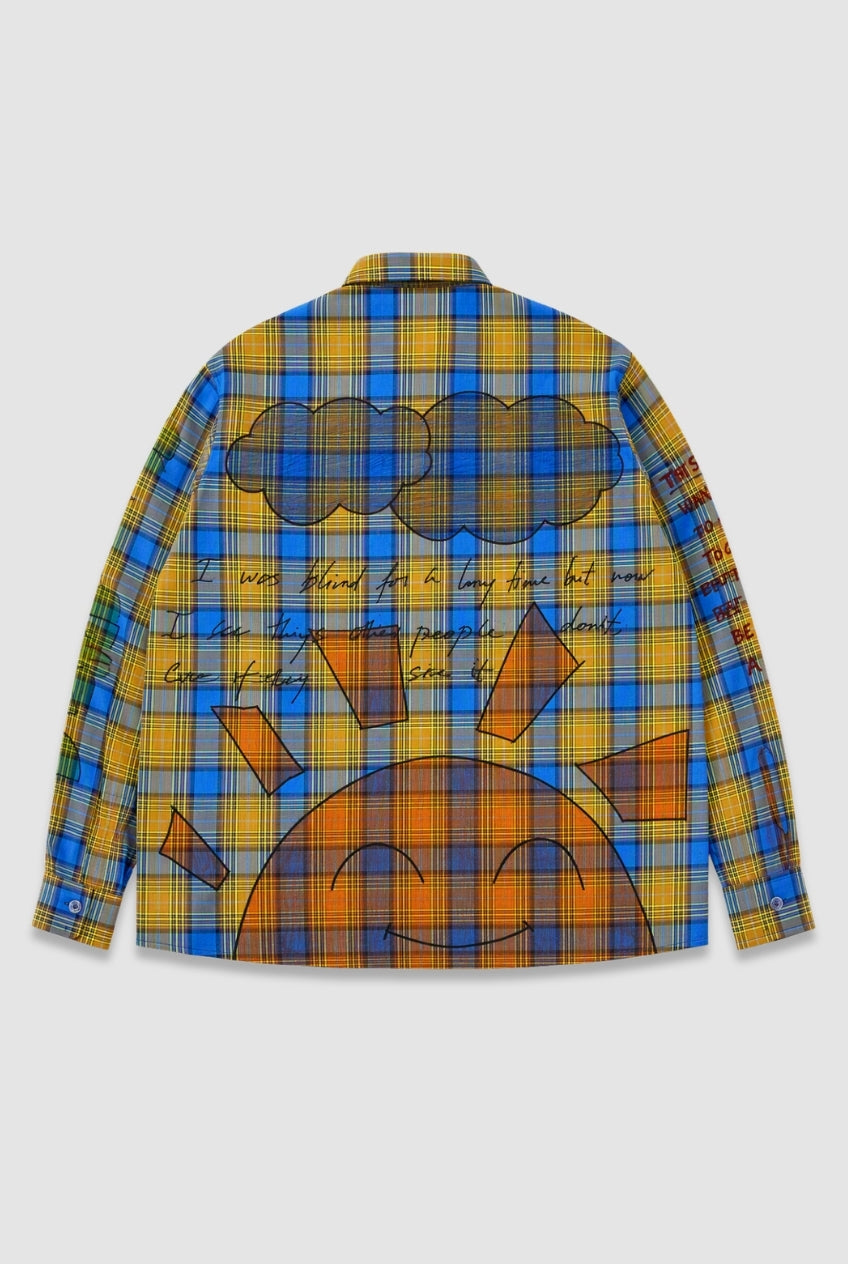 Hand Doodled Check Shirt