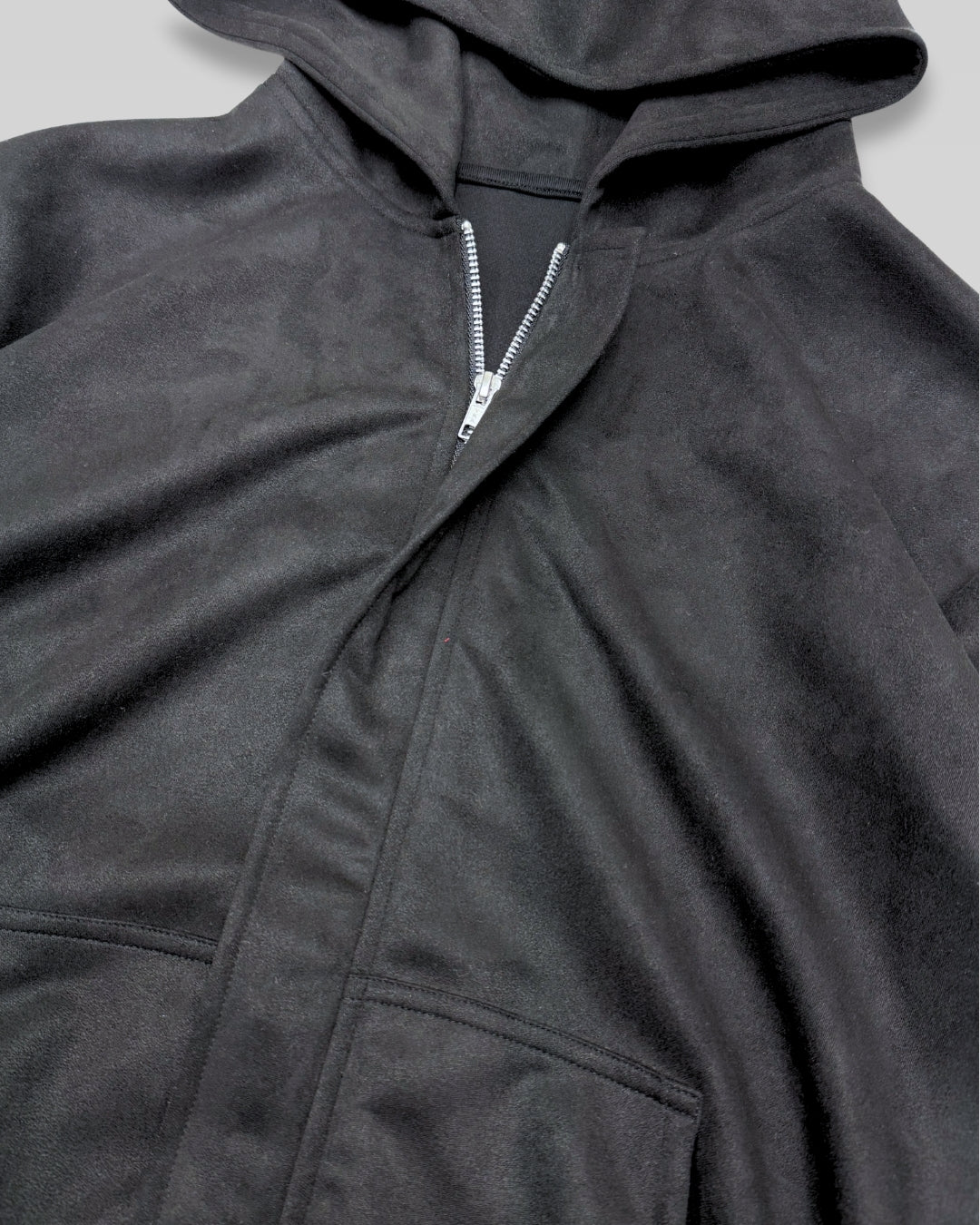 Suede Zipper Hoodie