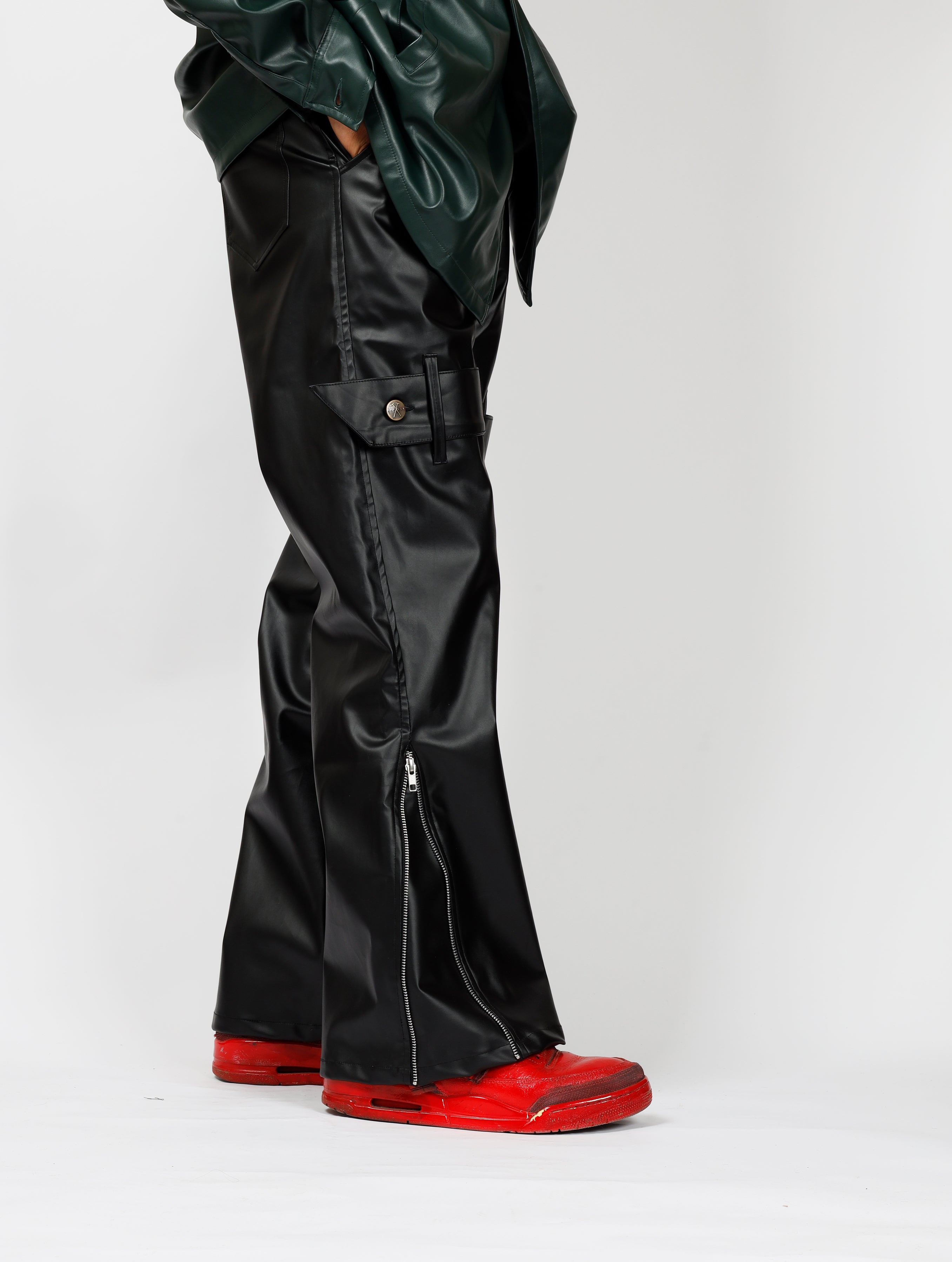 Leather Utility Jeans