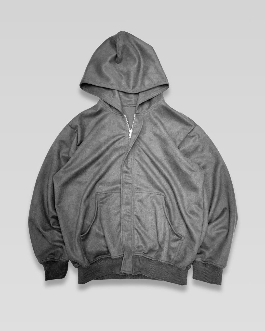 Suede Zipper Hoodie