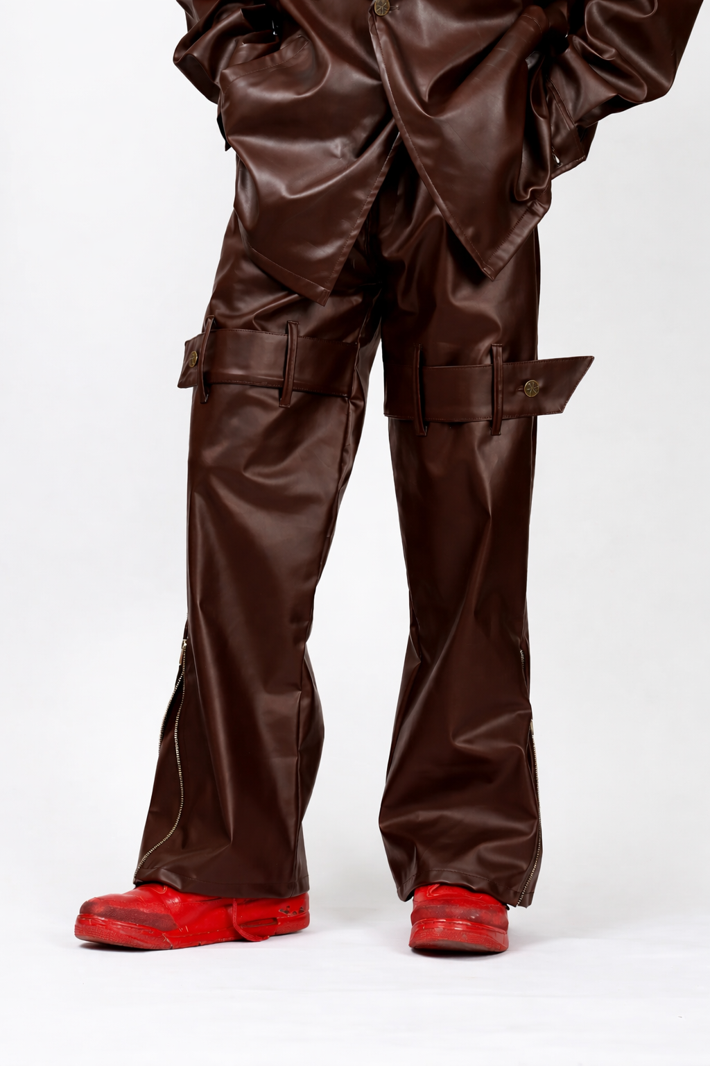 Leather Utility Jeans