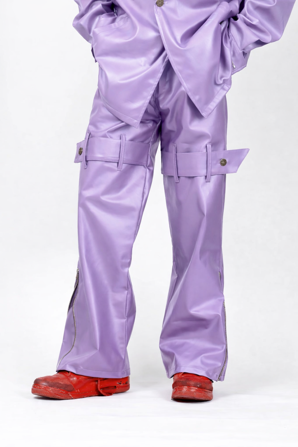 Leather Utility Jeans