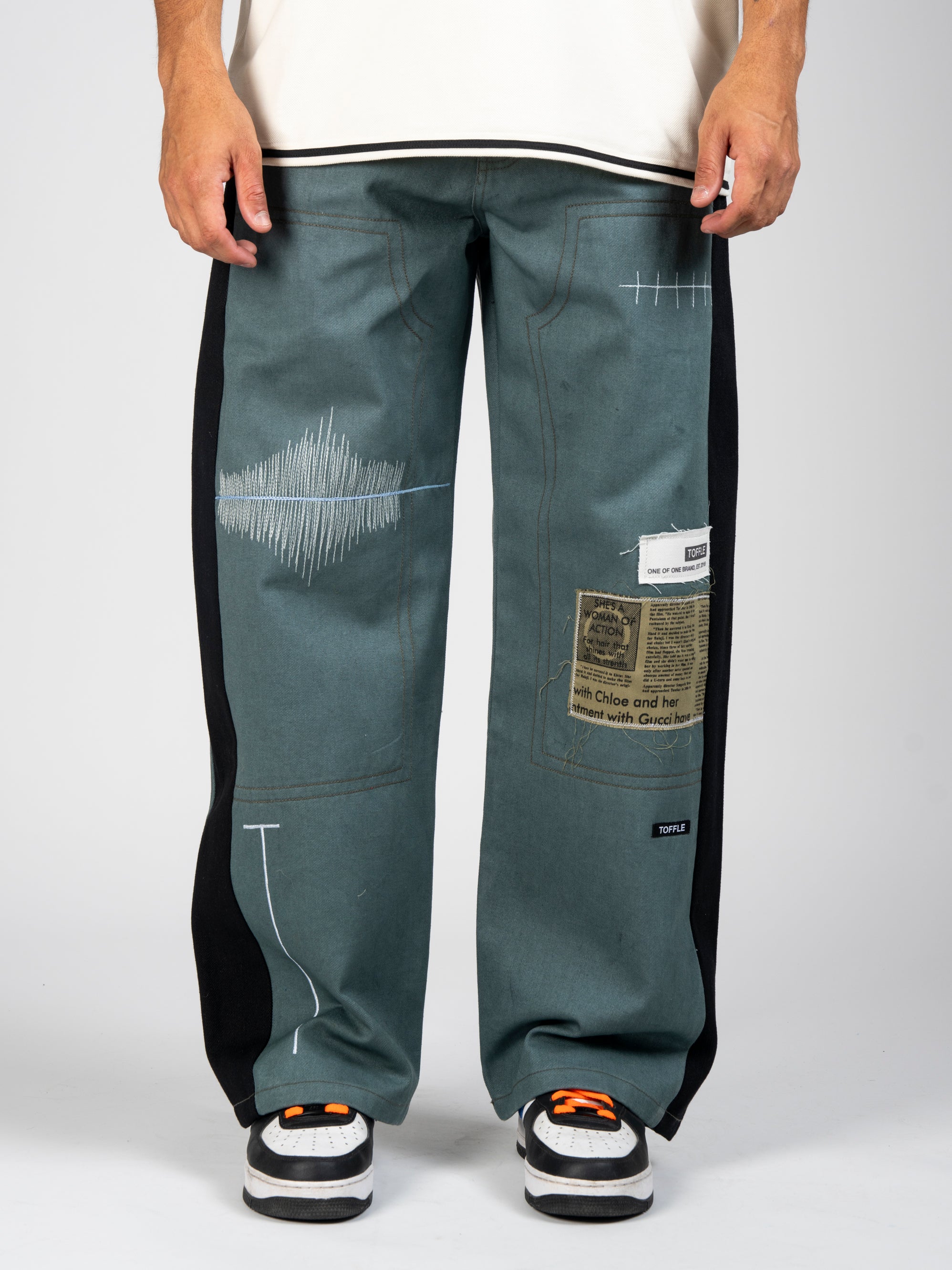 Olive Double Knee Stitch Jeans