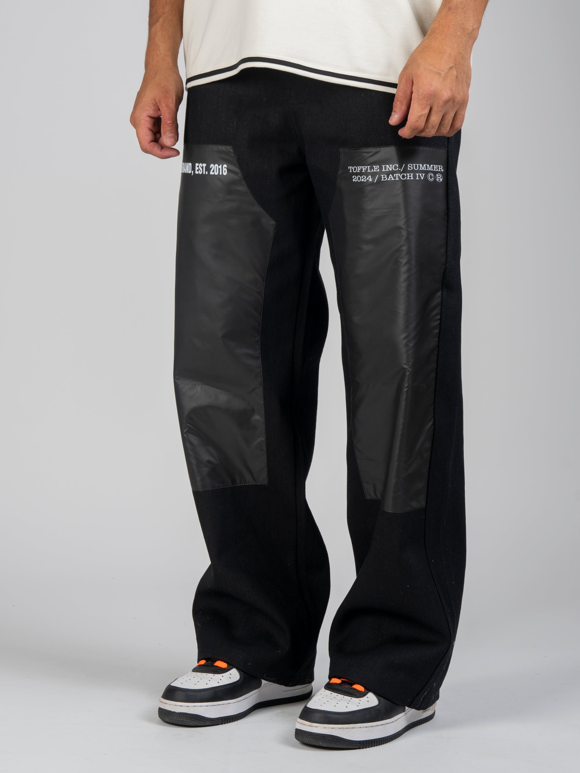 Black Printed Knee Jeans