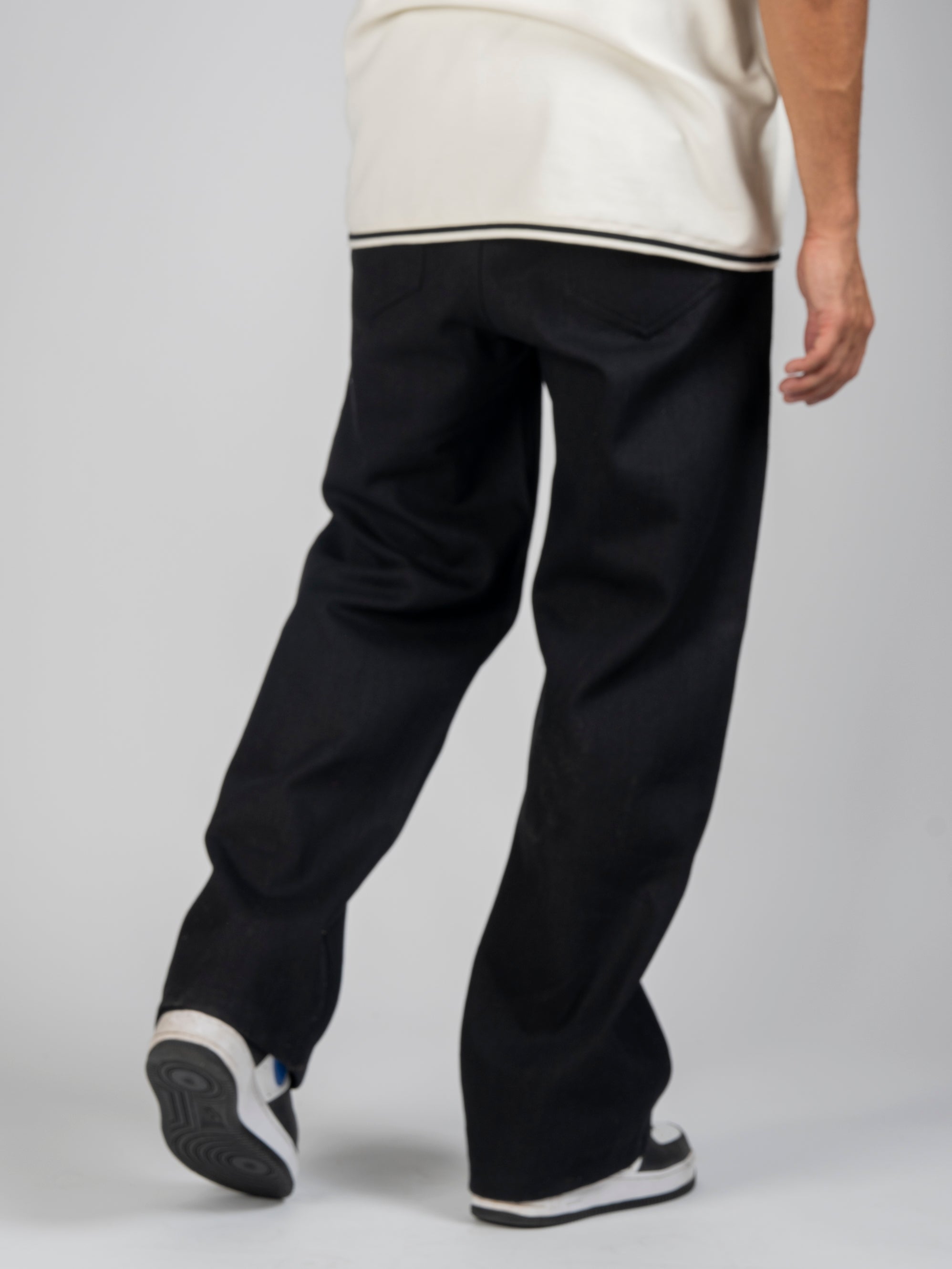 Black Printed Knee Jeans