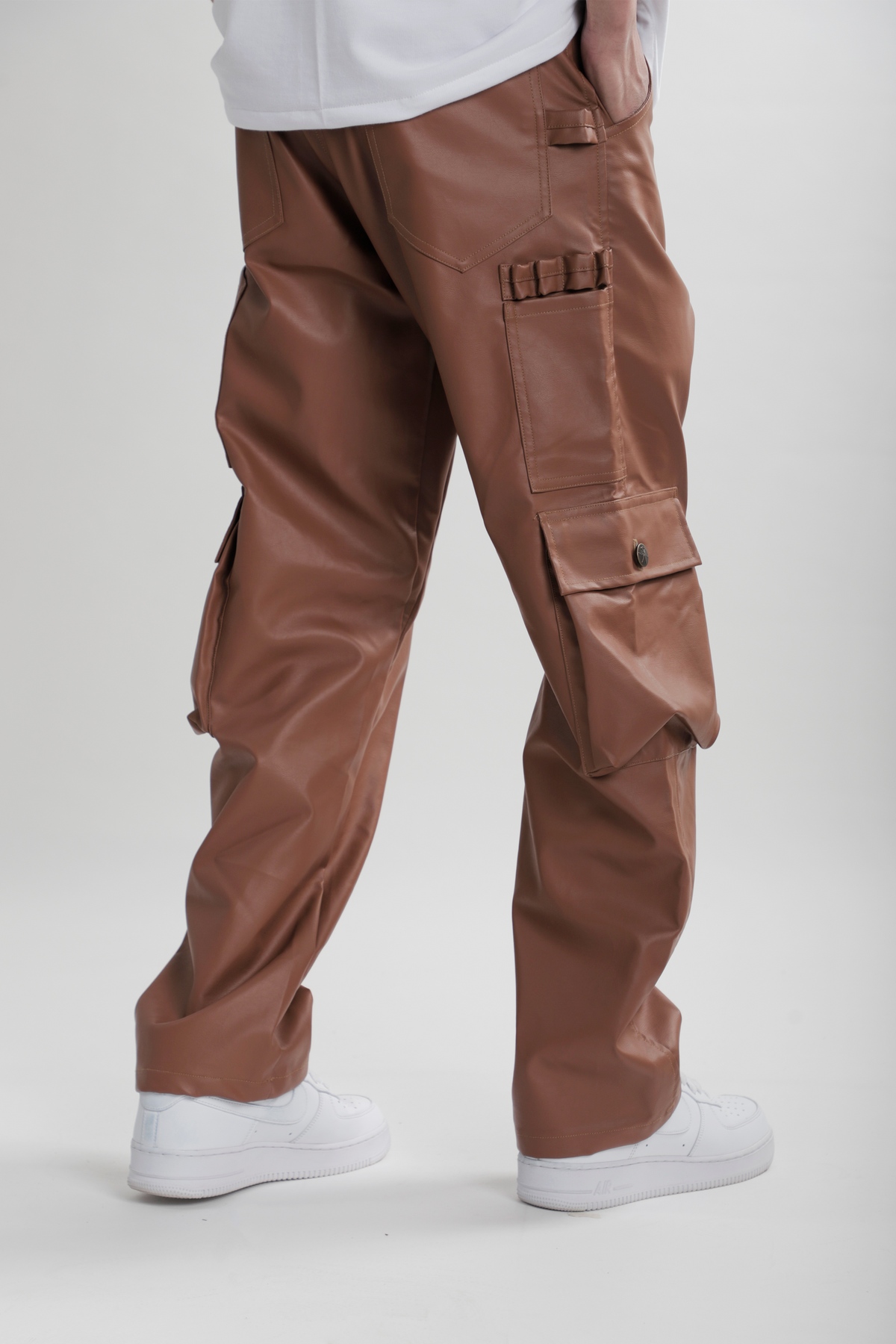 Sample Brown Leather Carpenter Jeans
