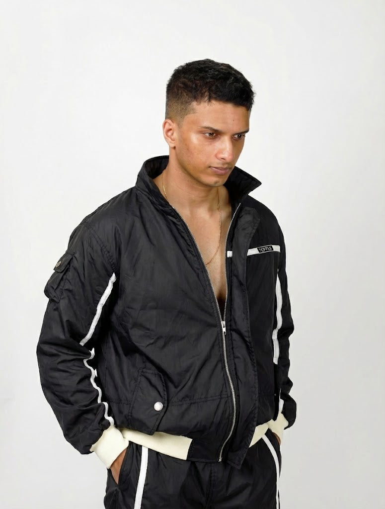 Nylon Athletic Bomber Jacket