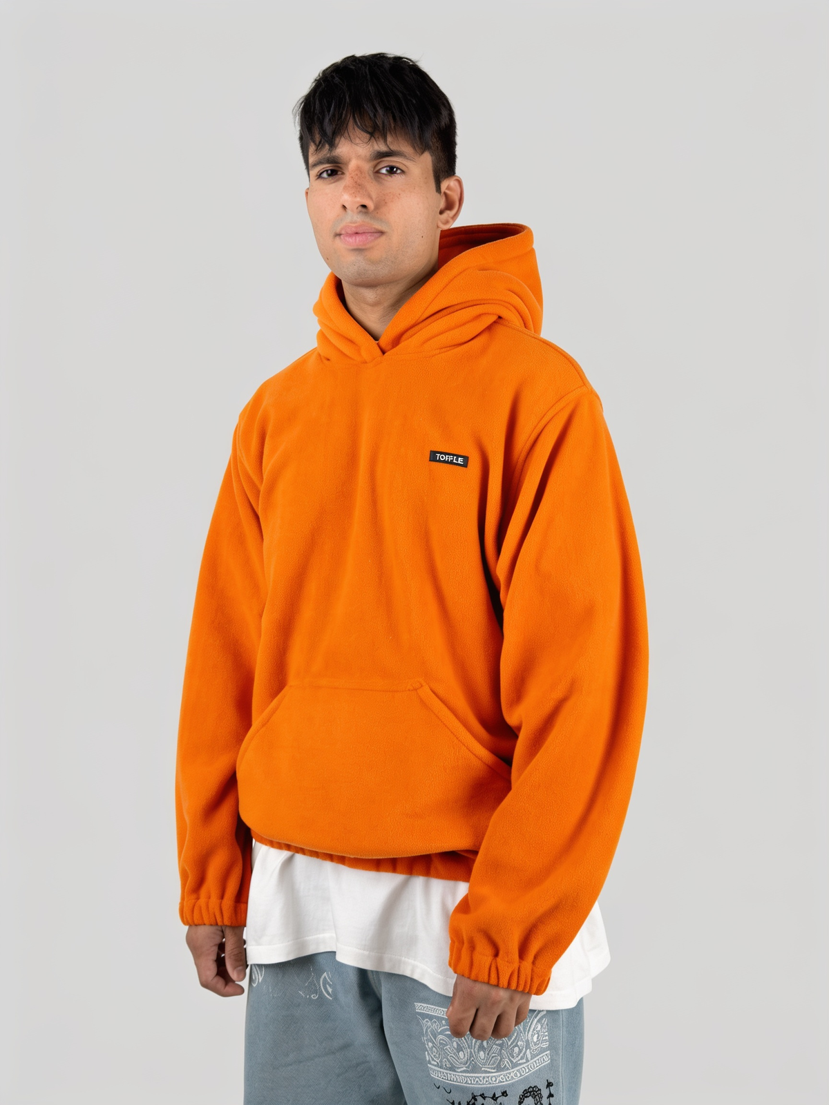 Sample Orange Polar Fleece Hoodie