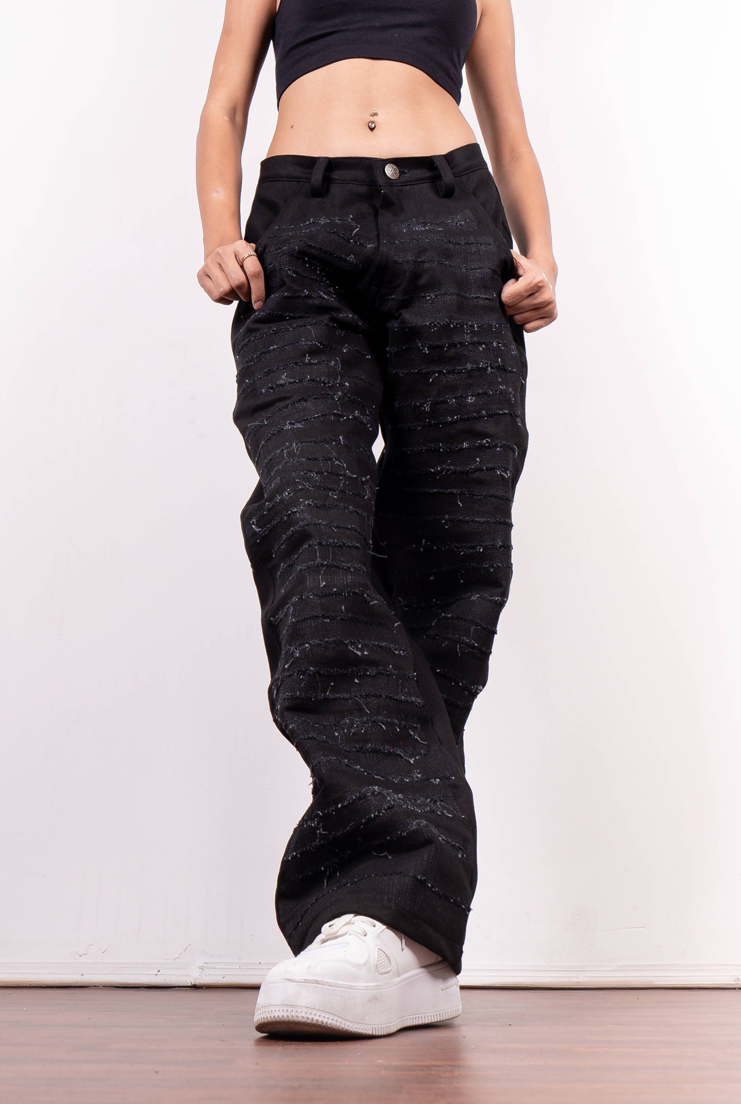 Distressed Black Jeans