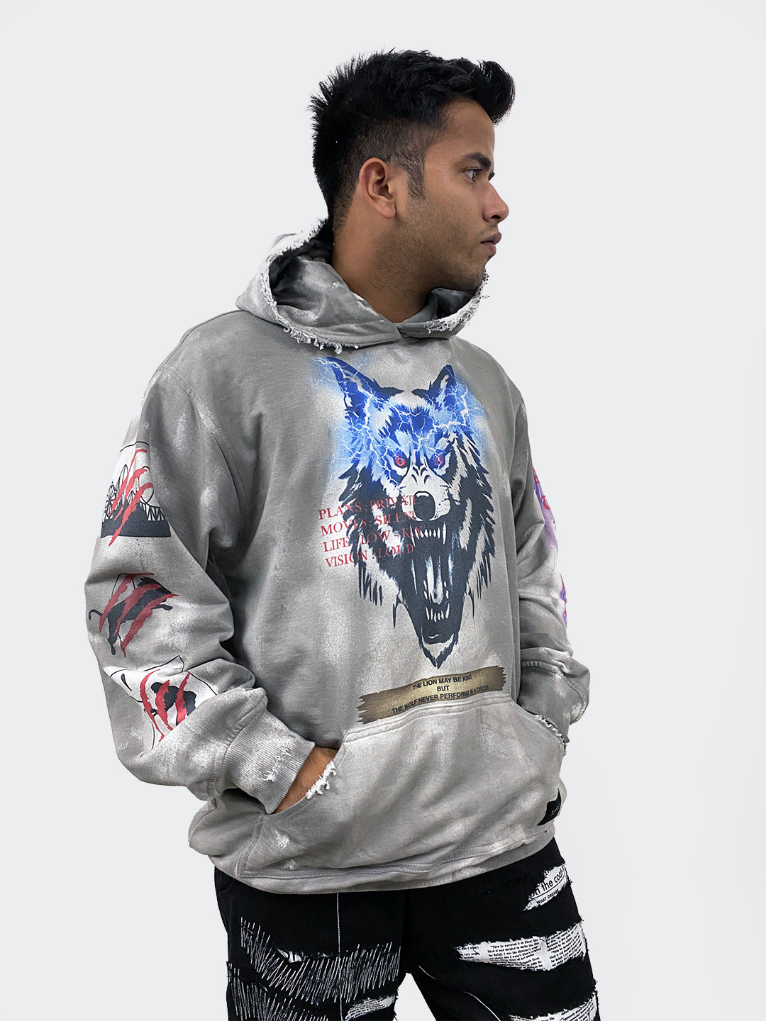 Wolf Mentality Hoodie (Charcoal/White)