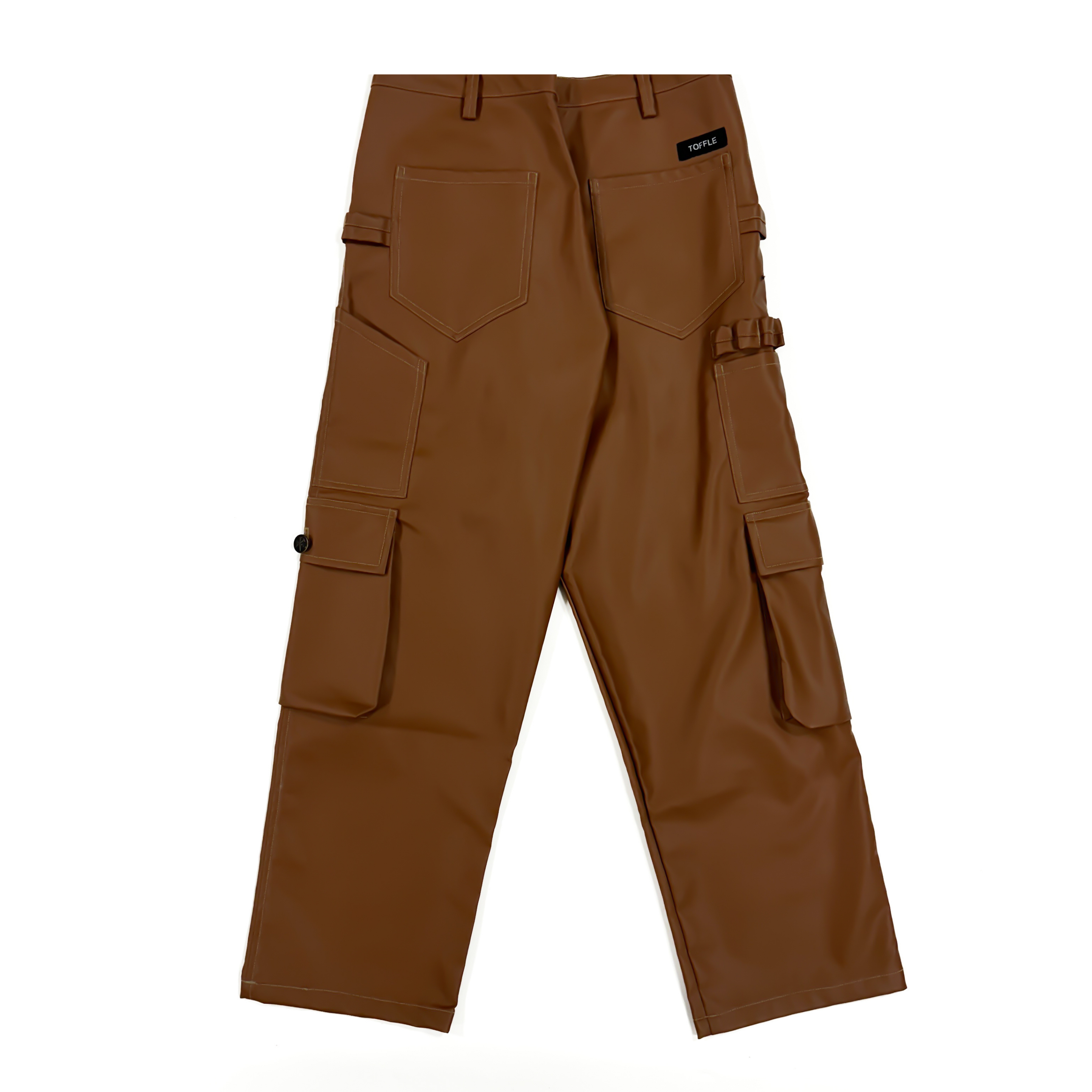 Brown Leather Carpenter Pants