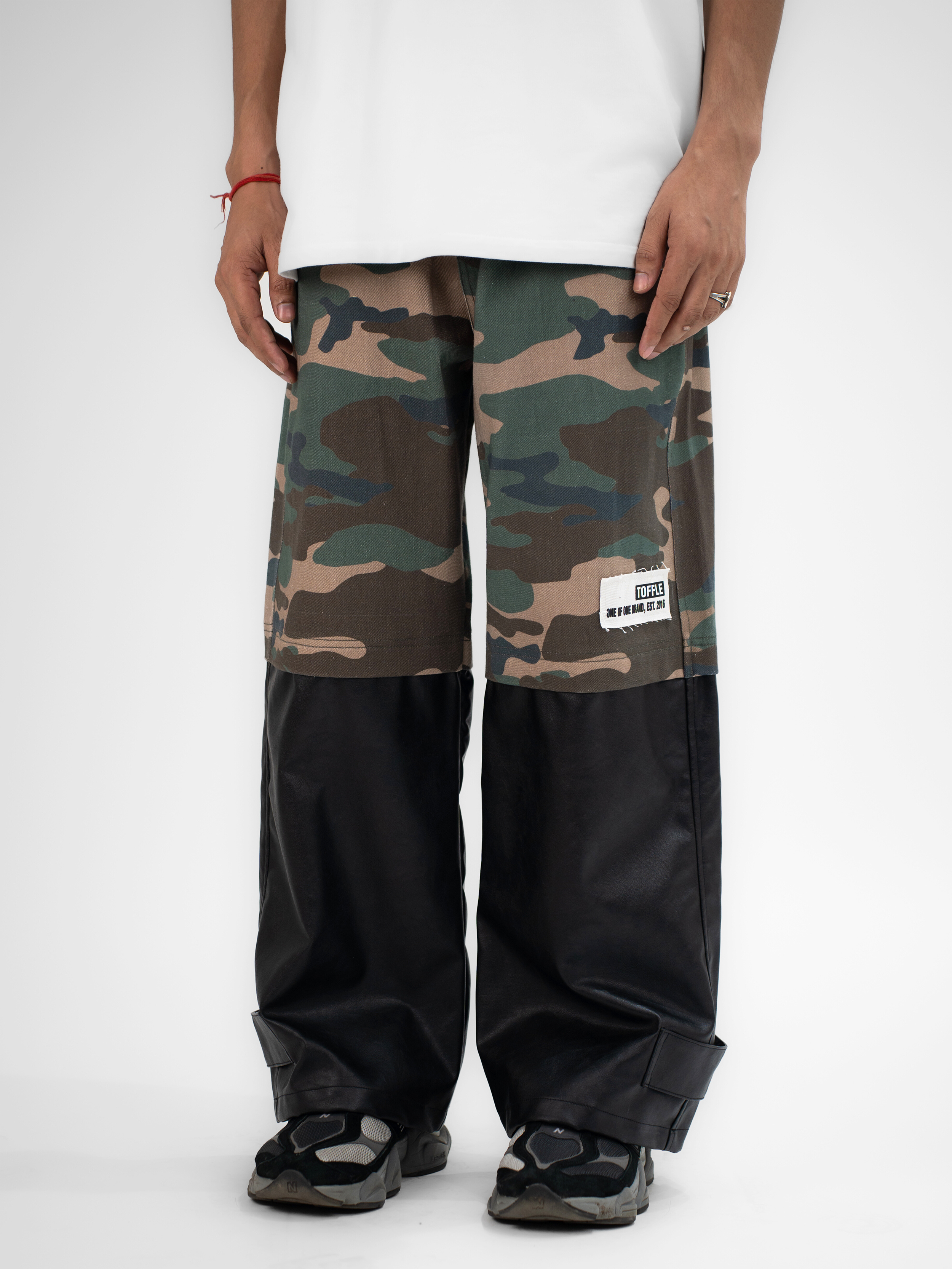 Camo Leather Segment Jeans