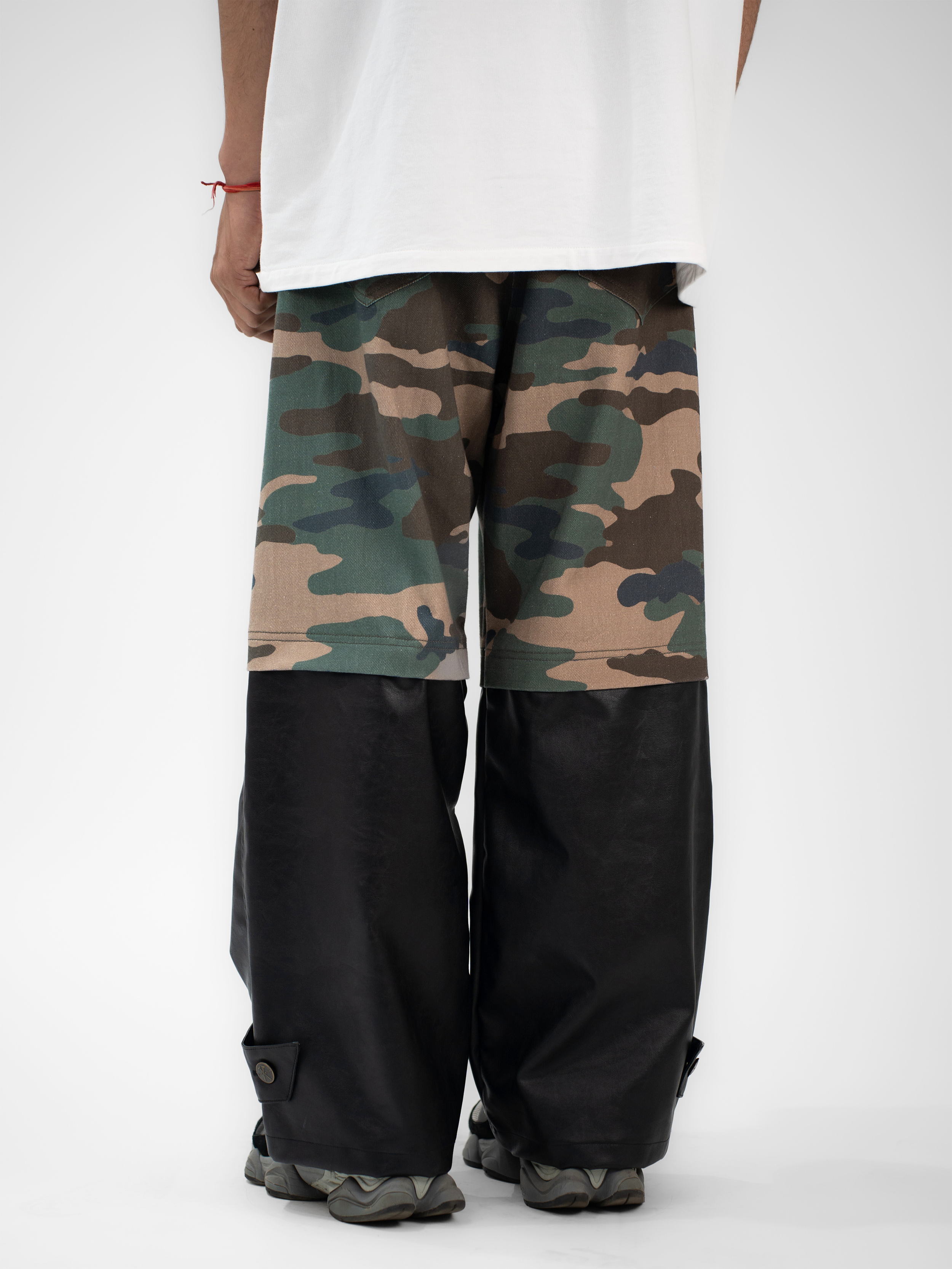 Camo Leather Segment Jeans