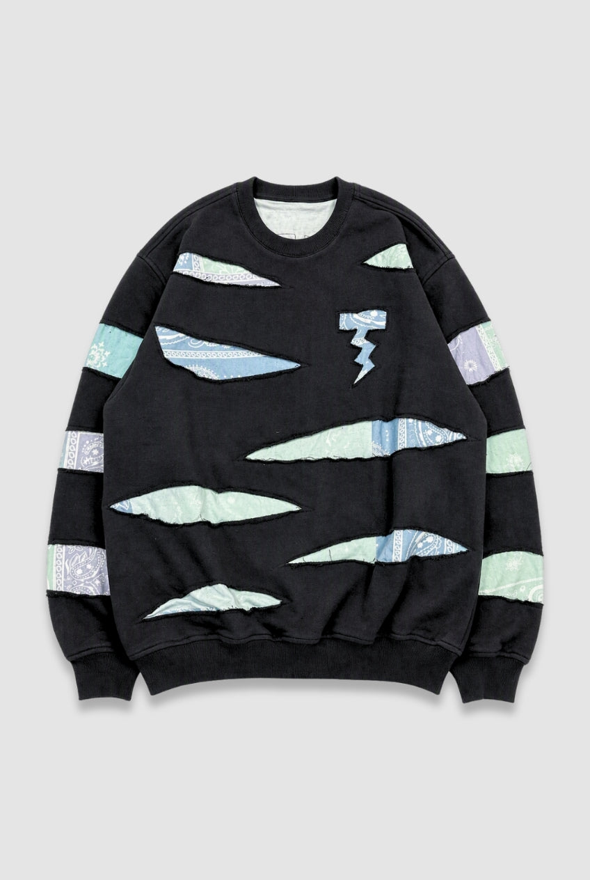 Ripped Paisley Sweatshirt