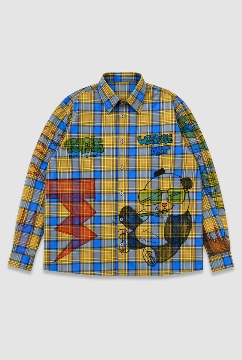 Hand Doodled Check Shirt