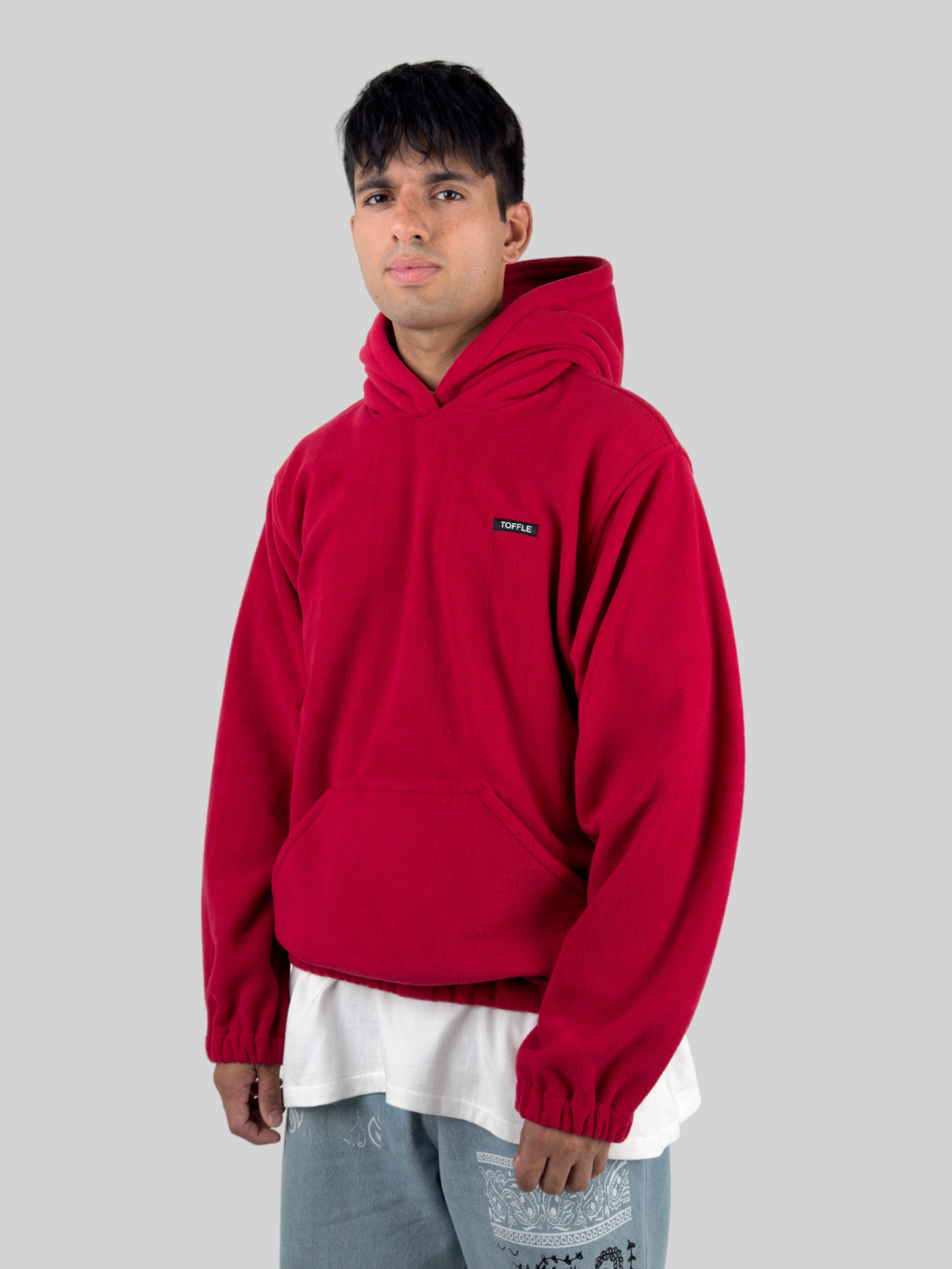 Maroon Polar Fleece Hoodie