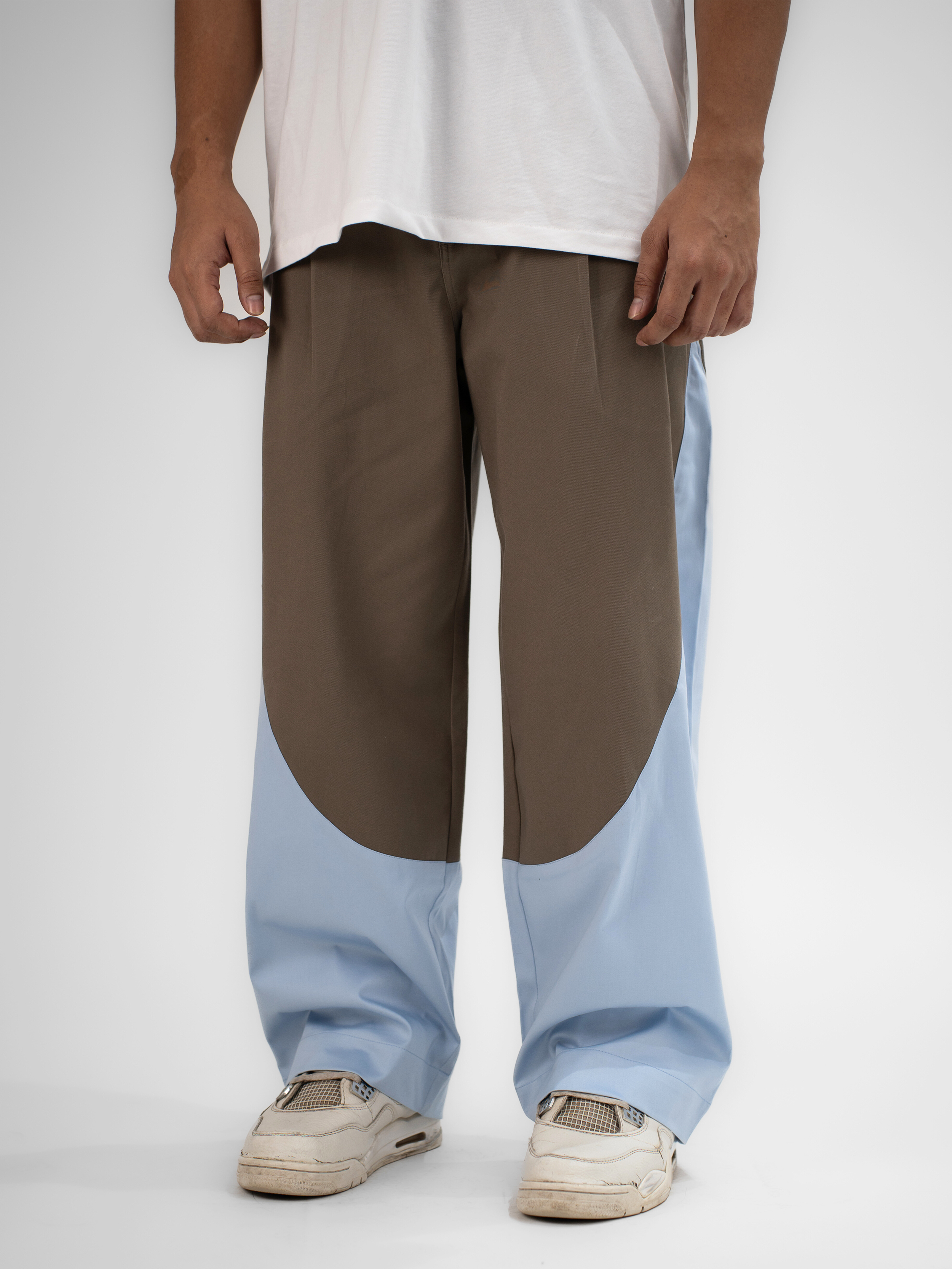 Brown Curve Cut Pants