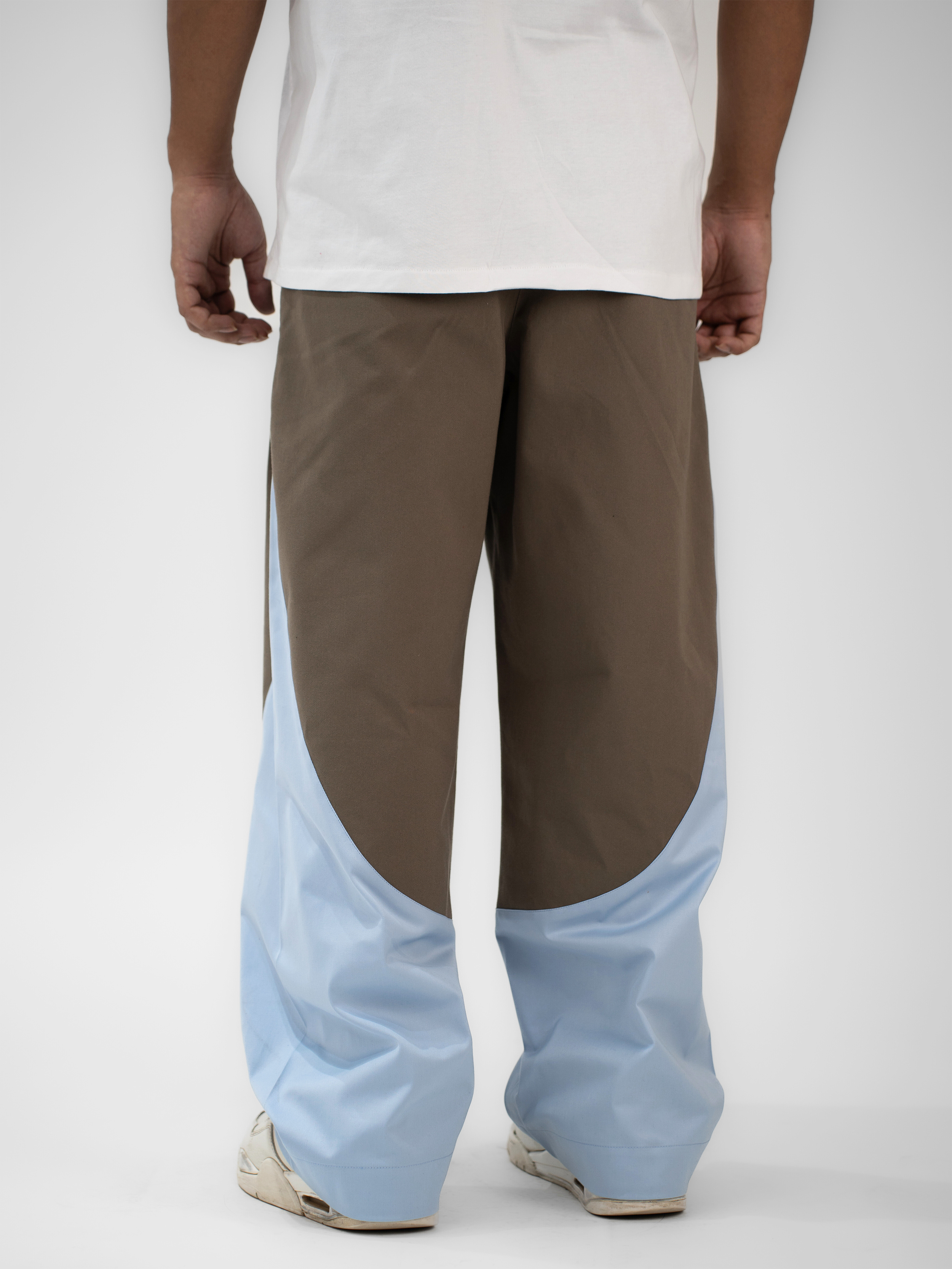 Brown Curve Cut Pants