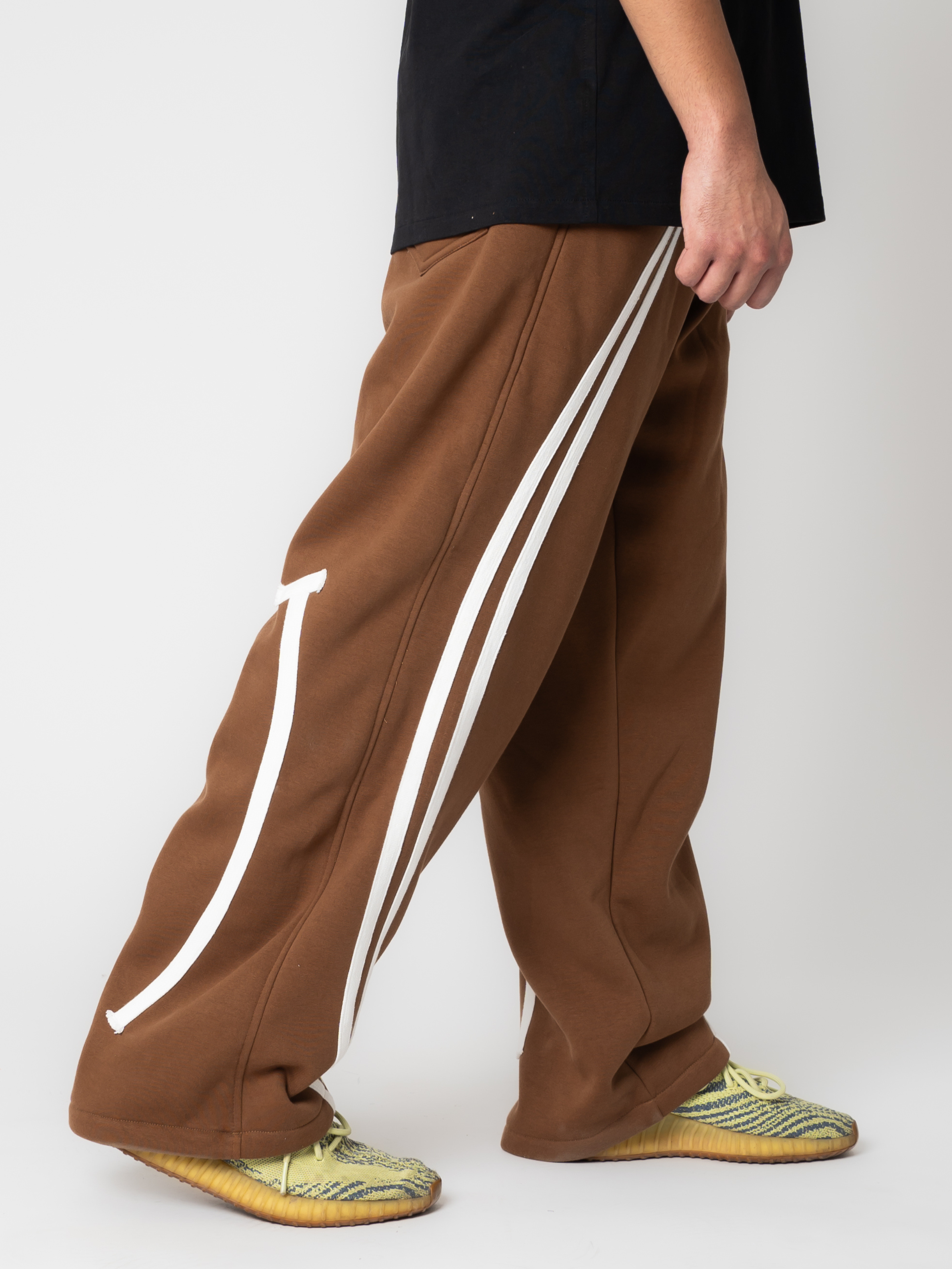 Brown Curved Joggers