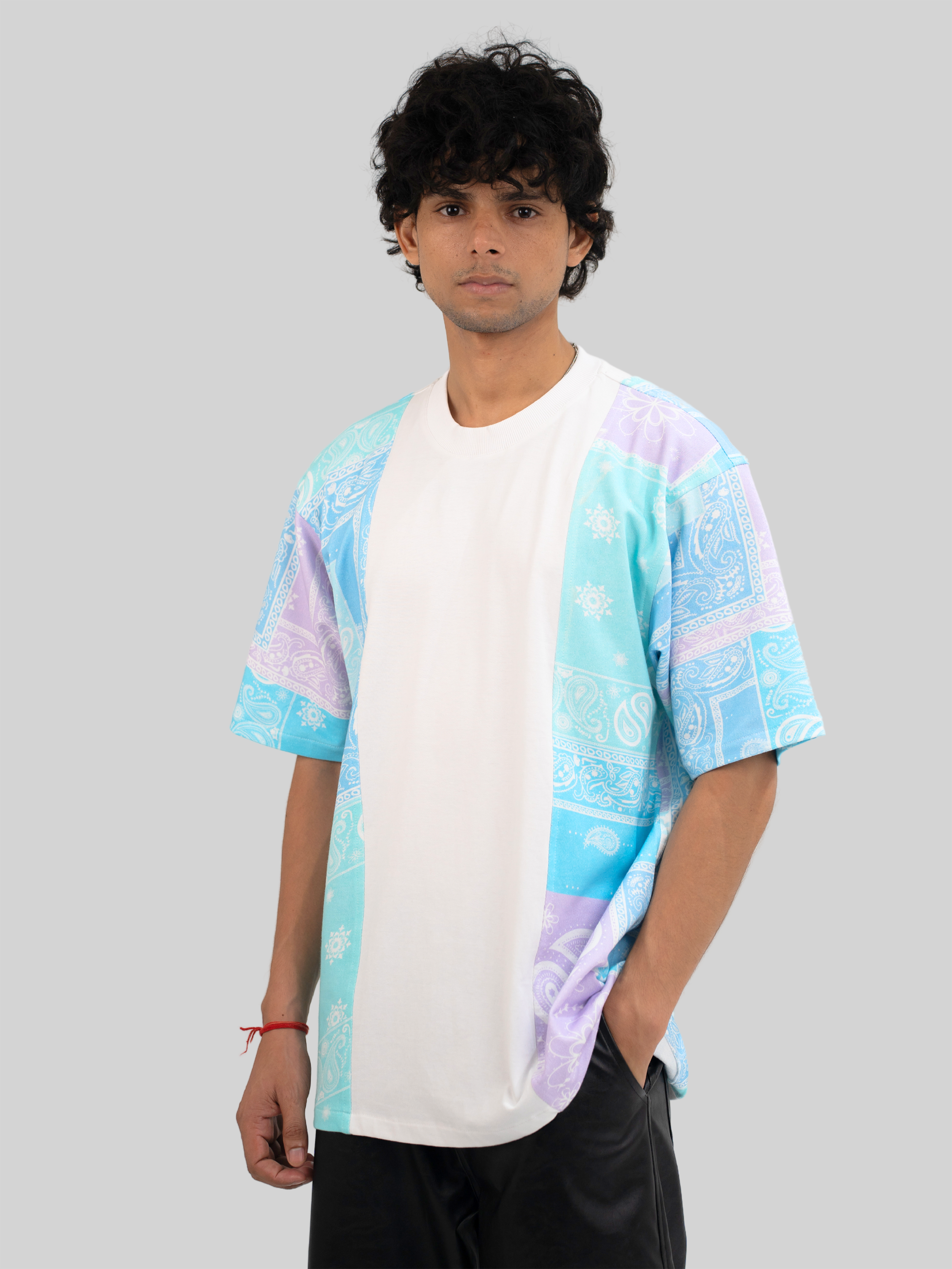 Paisley Blue Panel T-shirt