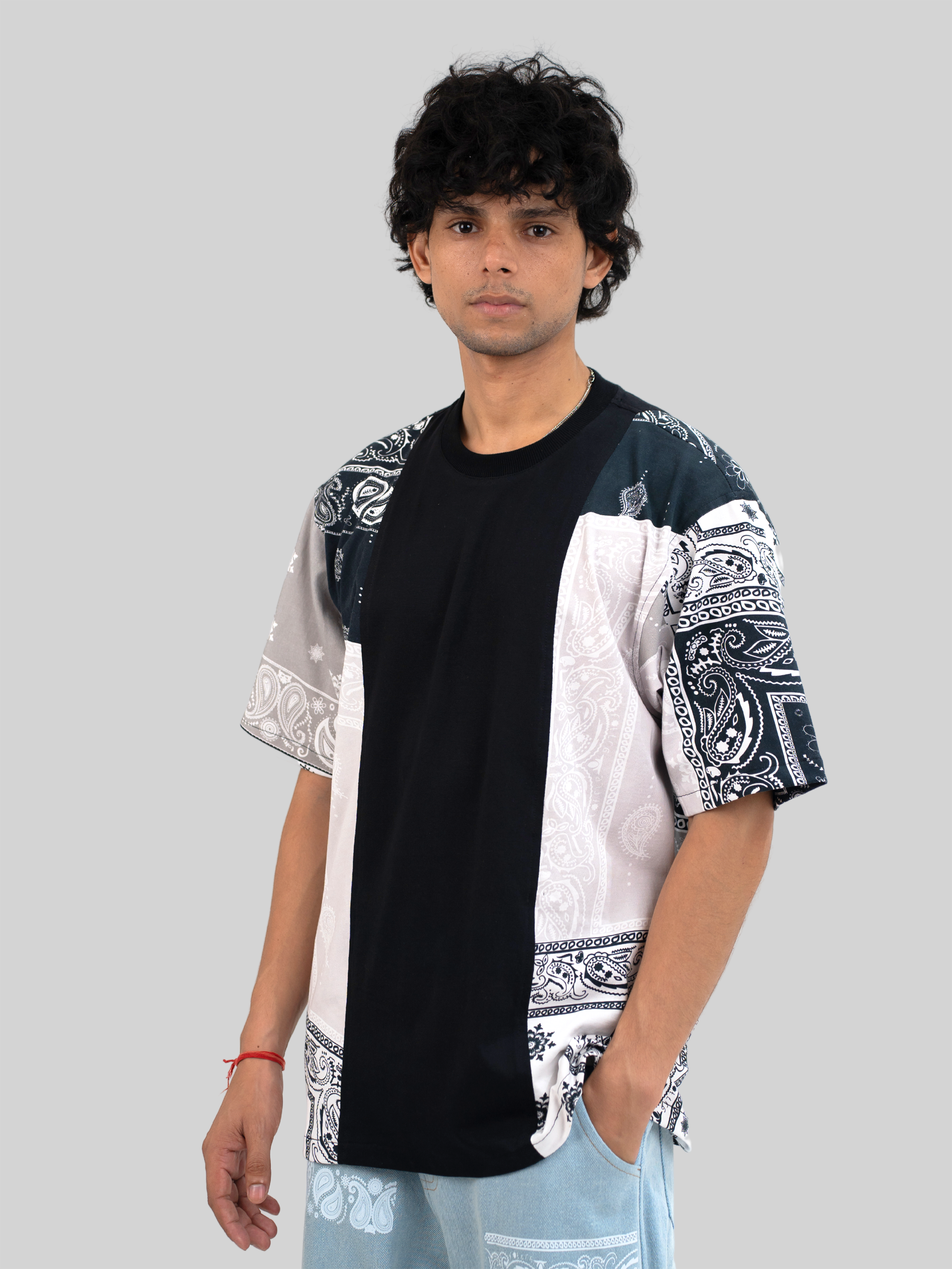 Paisley Black Panel T-shirt