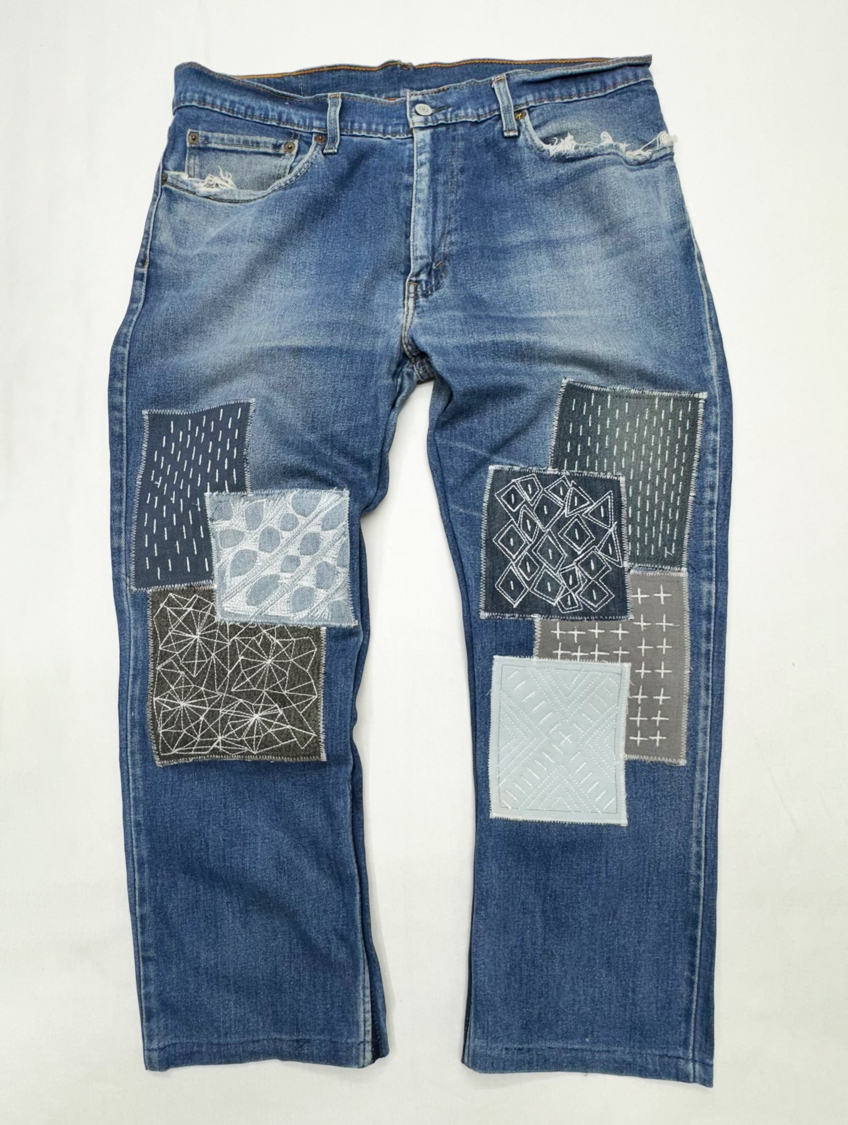 Sashiko Patch Washed Jeans
