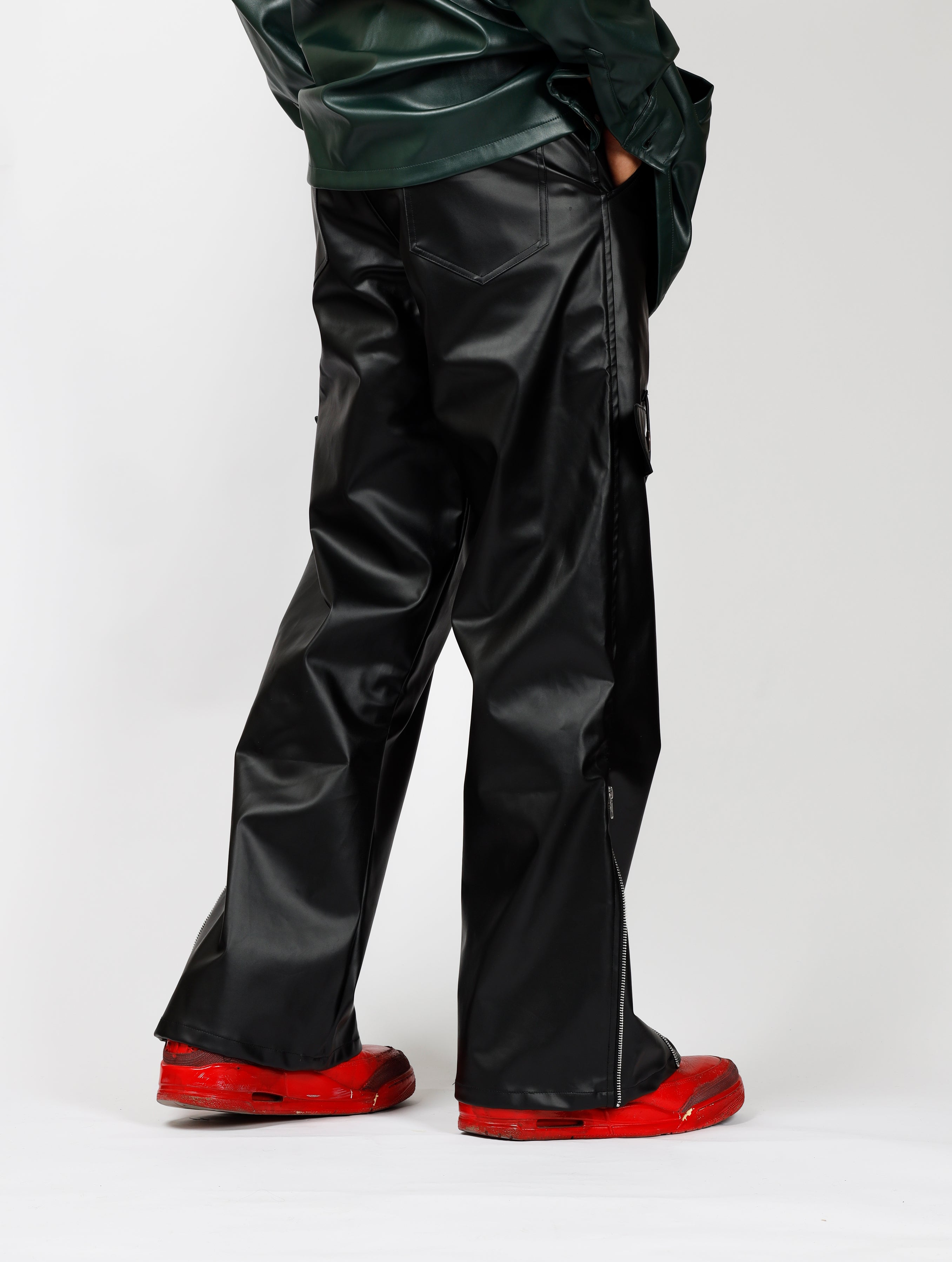 Leather Utility Jeans