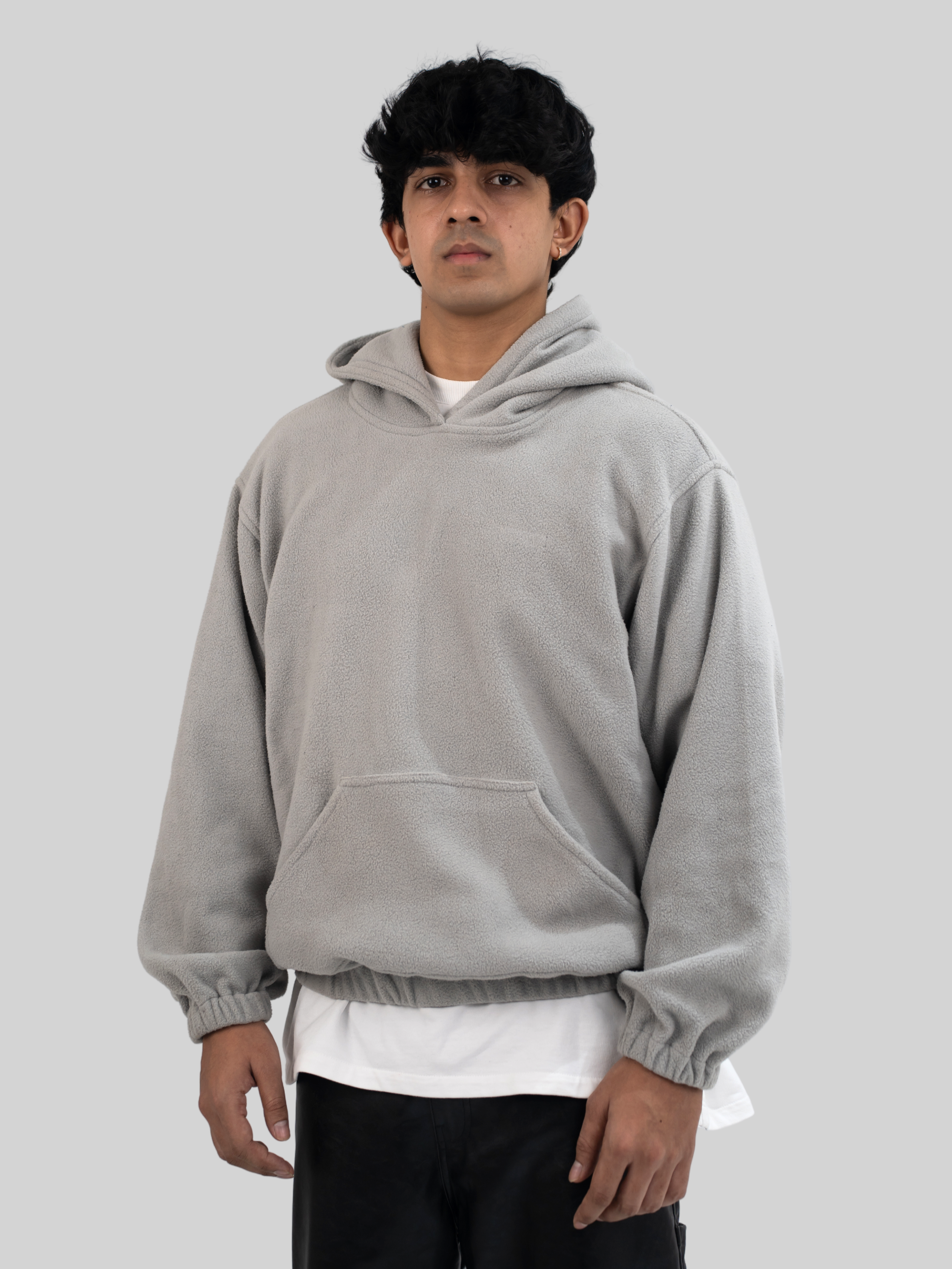Grey Polar Fleece Hoodie Chest 36 Length 28