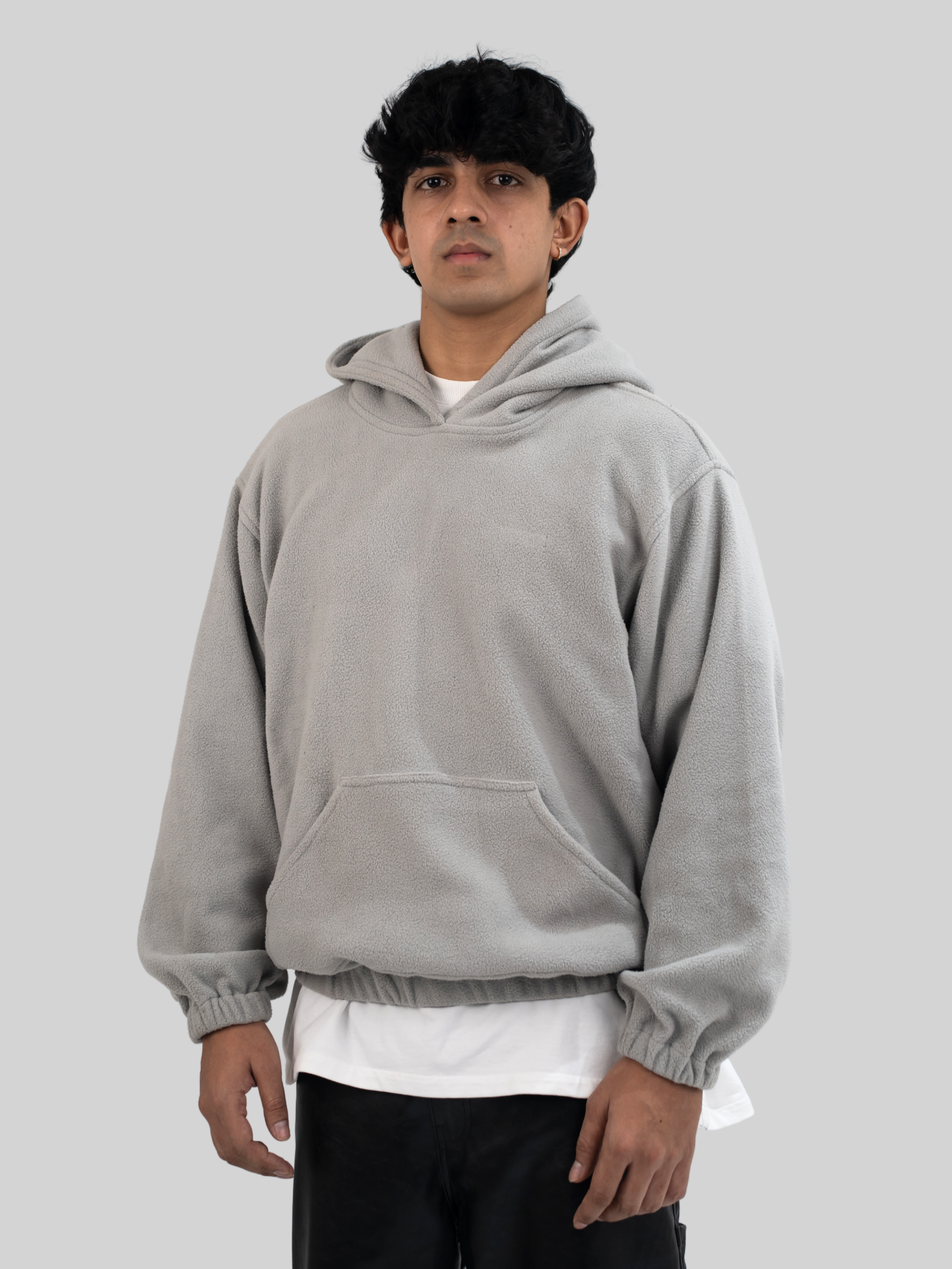 Grey Polar Fleece Hoodie