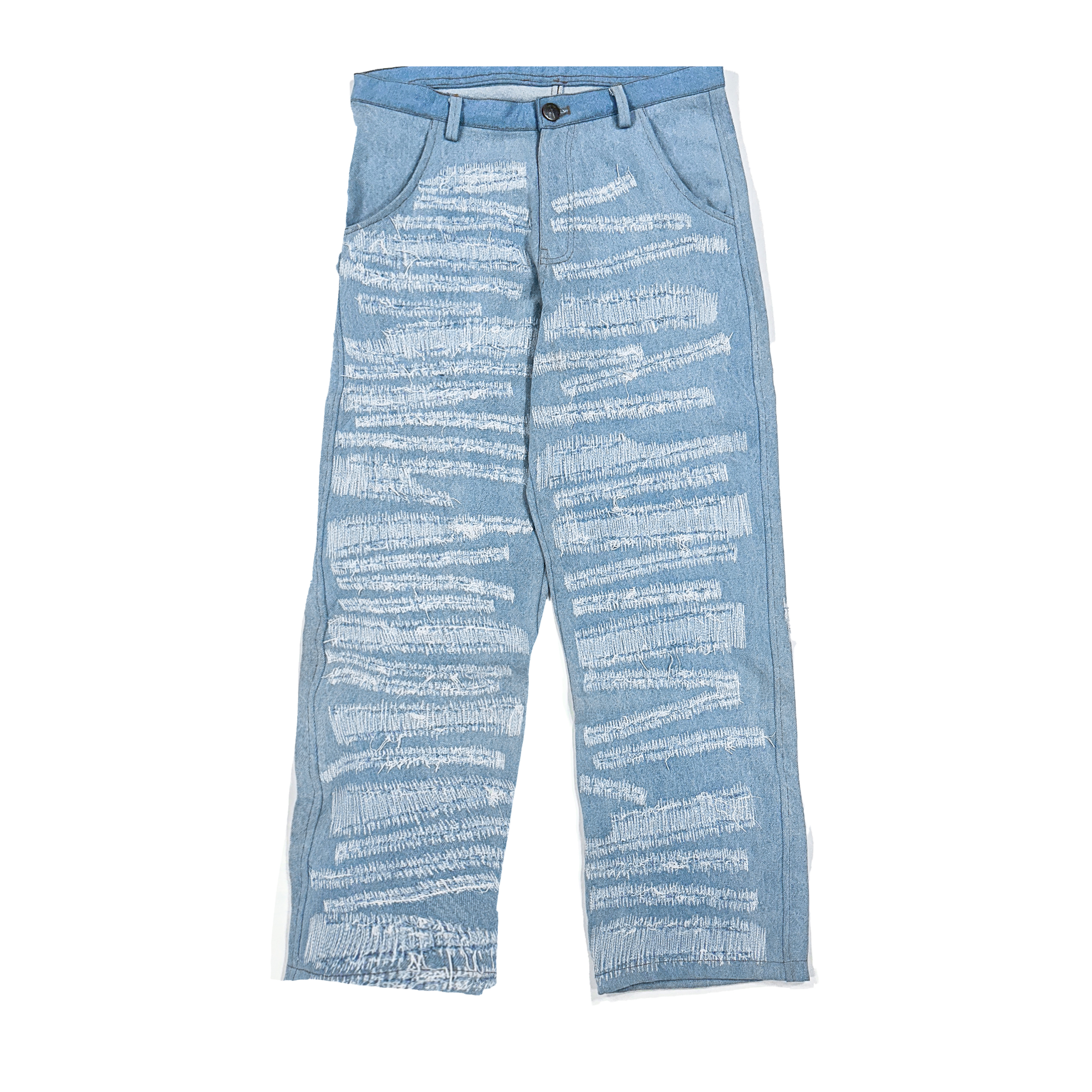 Distressed Blue Jeans