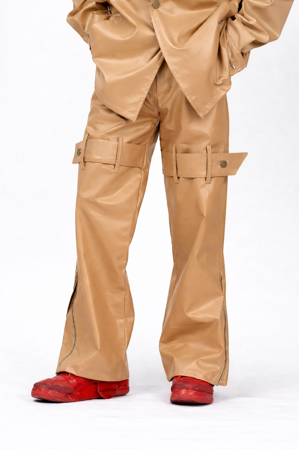 Leather Utility Jeans