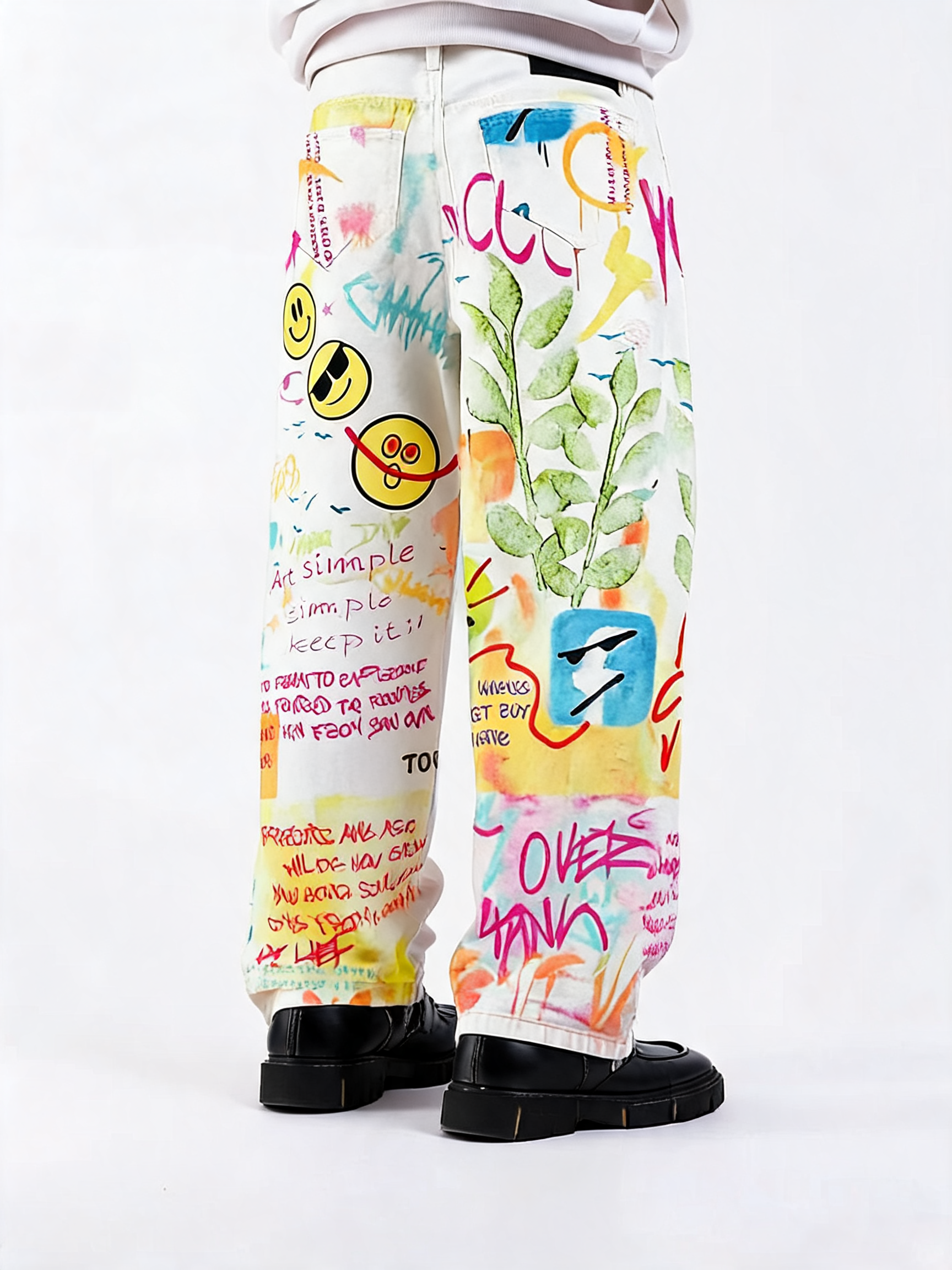 Graffiti White Jeans