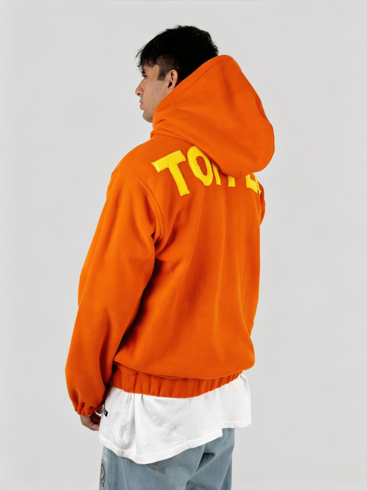 Sample Orange Polar Fleece Hoodie